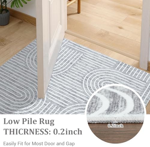 ROYHOME Modern 2.5x10 Hallway Runner Rug Non Slip Washable Kitchen Rug - Image 6