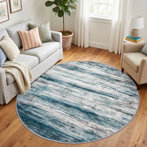 KOZYFLY Round Area Rugs 6Ft Modern Circle Rug by KOZYFLY
