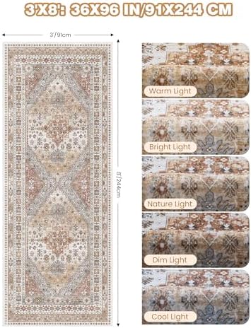 3x8 Runner Rug Non Slip Washable Rugs - Image 2