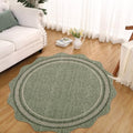 GarveeHome Scalloped Washable Round Rugs Non-Slip Soft Round Rug 4ft by GarveeHome