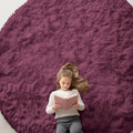 OLANLY Burgundy Round Rugs for Bedroom by OLANLY