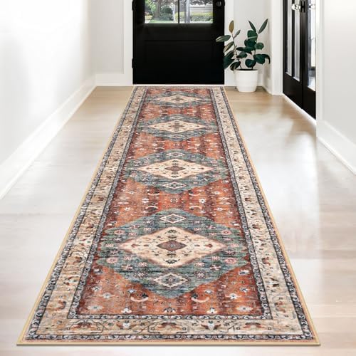 KOZYFLY Runners for Hallways 2.6x12 Ft Extra Long Washable Kitchen Boho Runner by KOZYFLY