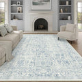 PureCozy Blue Area Rug 10x12 Vintage Floral by PureCozy