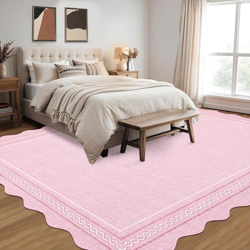 GarveeHome Scalloped Washable Area Rugs 4x6 Entry Rug Non Slip - Image 3