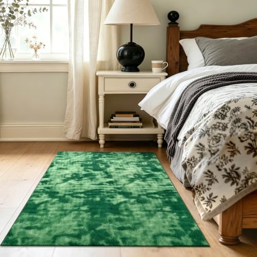3x5 Tie-dye Green Area Rug Washable Non-Slip Soft Thin - Image 4