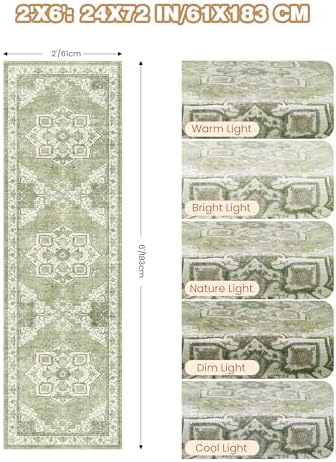 Runner Rug 2x6, Non Slip Washable Rugs - Image 3