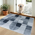 Washable Modern Geometric Entryway Rug, Small Throw Rug Grey 2x3 ft by Ailyei