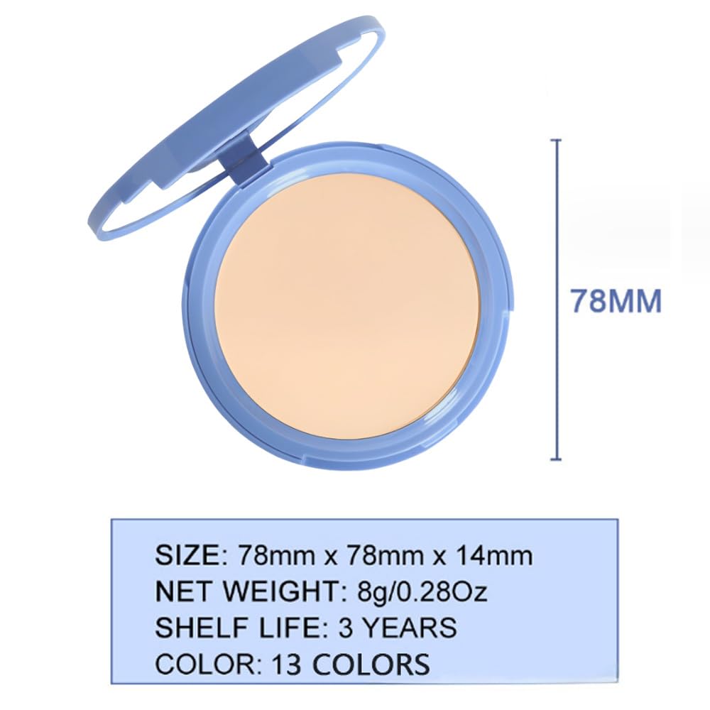 evpct Oil Control Pressed Face Powder Compact for Women, Translucent Setting Powder Makeup Foundation for Women, Waterproof Long Lasting Lightweight, polvo compacto de maquillaje, 03 Pure Beige