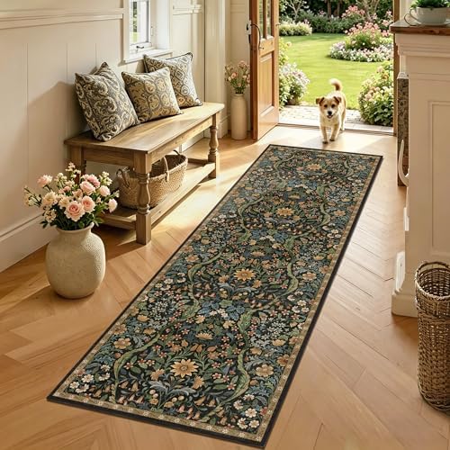 2x6 Floral Runner Rug for Kitchen Washable Hallway Runner Rug - Image 2