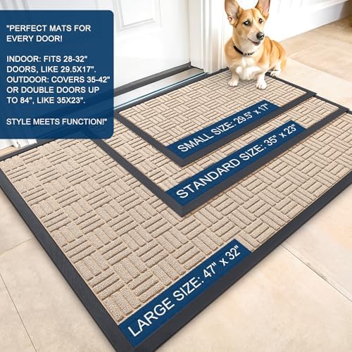 OLANLY Front Door Mat Outside Entrance 71x23, Heavy-Duty Rubber Doormat - Image 2