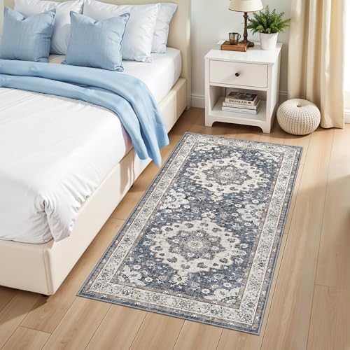 Washable 2x4 Entryway Runner Rug: Vintage Non-Slip Water Resistant Kitchen Rugs - Image 3