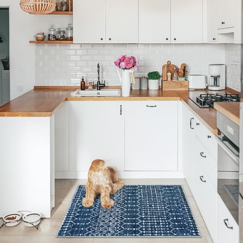 Lahome Moroccan Indoor Rugs for Entryway 2x3 Area Rug Non-Slip Backing Washable - Image 6