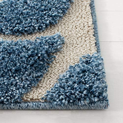 SAFAVIEH Florida Shag Accent Rug 2'3"x4', Light Blue & Cream SG455-6011 - Image 3
