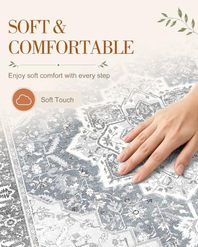 OLANLY 5x8 Washable Area Rug, Soft Non Slip Carpet - Image 4