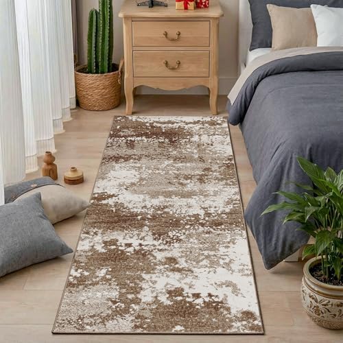Brown Rug Runners for Hallways Kitchen 2.6x8 Non Slip Washable Entryway Runner - Image 3