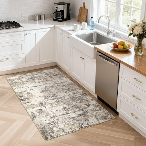 3x5 Runner Rug, Abstract Washable Hallway Rugs - Image 7