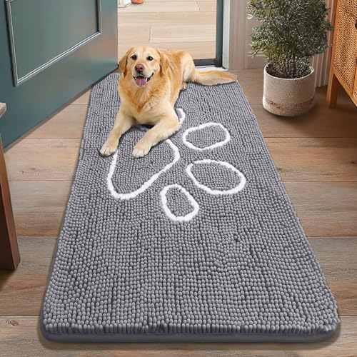 Smiry Dog Door Mat for Muddy Paws, Absorbent Non Slip Dirt Trapper by Smiry