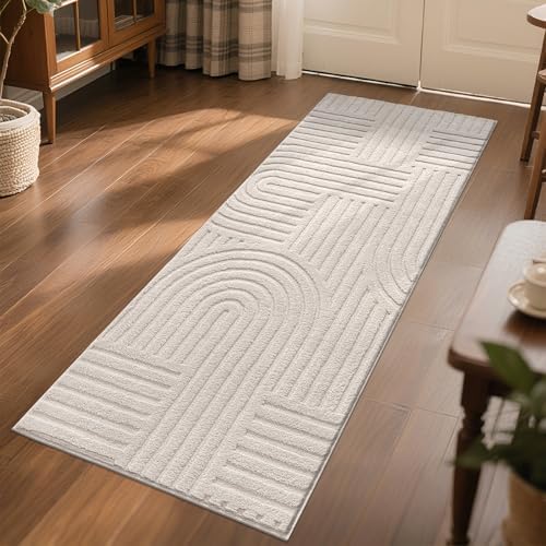 SHACOS Soft Cozy Fluffy Arch Pattern High Low Pile Runner Rugs 2'x6' Non Slip by SHACOS