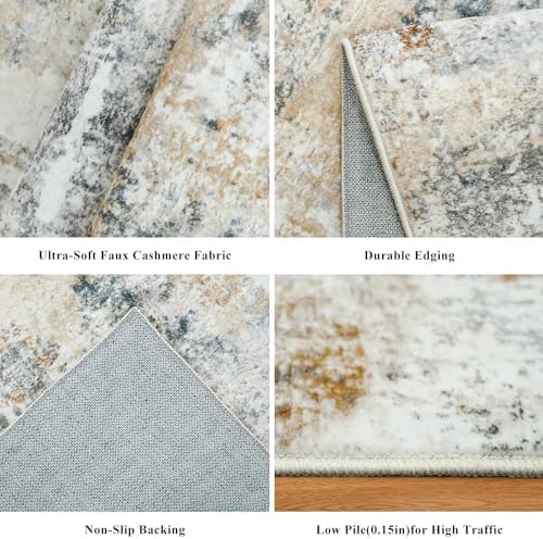 3x6 Washable Non-Slip Kitchen Runner Rug – Modern Abstract Wide Carpet Runner - Image 5