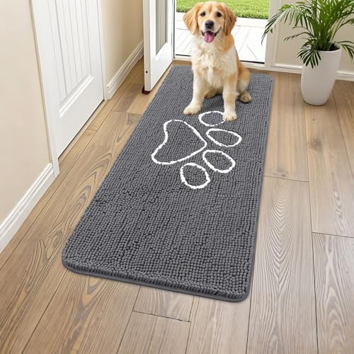 Smiry Dog Door Mat for Muddy Paws, Absorbent Non Slip Dirt Trapper by Smiry
