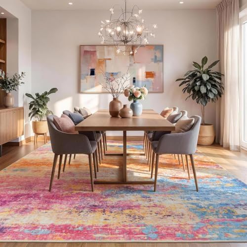 8x10 Area Rug for Living Room, Abstract Washable Larg Rugs - Image 3