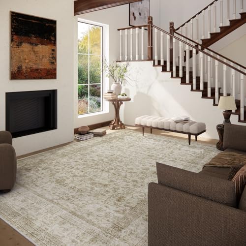 10x12 Area Rug Washable Rugs: Large Living Room Rug Stain Resistant Non Slip - Image 3