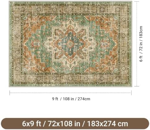 befbee 6x9 Washable Area Rug, Non Slip Rug - Image 2