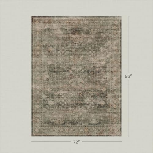 Vintage Moss Green 6x8 Area Rug - Image 2