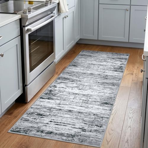Lansny Modern Abstract Washable 2x5 Runner Rug Non Slip Kitchen Rugs by lansny