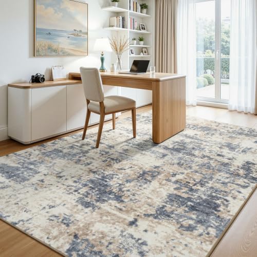 Lessymo Bedroom Rugs 6x9, Washable Carpet Living Room, Abstract Brown - Image 6