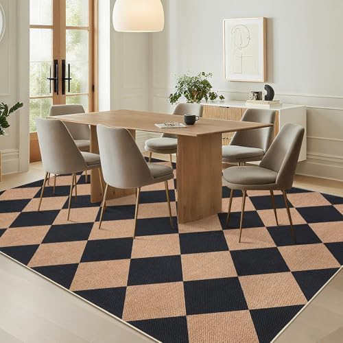 Garvee 6x9 Geometric Entryway Rug Easy Jute Washable Rugs - Image 3