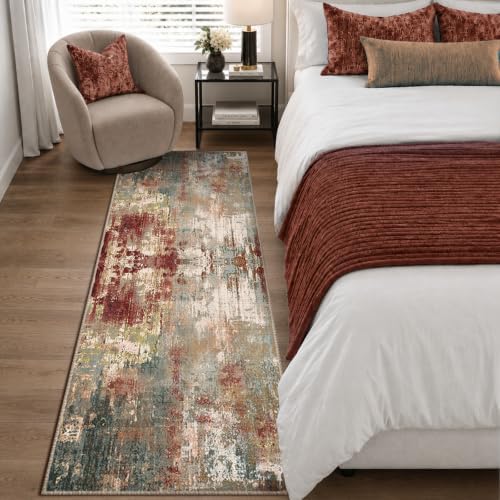 RELEANY Washable Runner 2'x6' Abstract Area Rug - Image 4