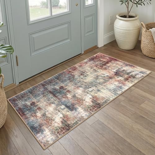 IOHOUZE Abstract Runner Rug 2x4 Ft Entryway Rugs Washable Door Mat Indoor by iOhouze