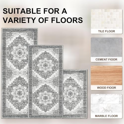 Kitchen Rugs Sets of 3 100% Non Slip Washable Kitchen Mats - Image 4