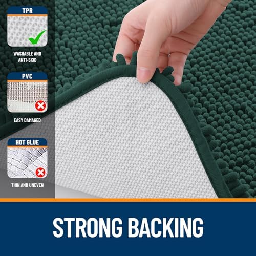 OLANLY Bathroom Runner Rugs 47x24, Extra Soft Absorbent Chenille Bath Rugs - Image 6