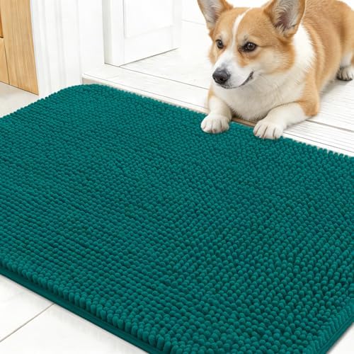 OLANLY Dog Door Mat for Muddy Paws 24x16, Super Absorbent Chenille Mud Mat by OLANLY