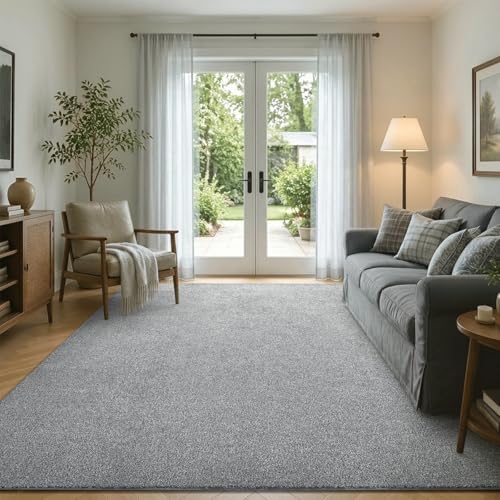 5x7 Grey Area Rug Washable Non-Slip Soft Thin - Image 4