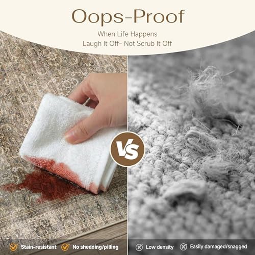HUGEAR 5x7 Washable Area Rug for Living Room - Image 6