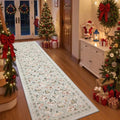 2x8 Christmas Runner Rug for Hallway, Washable Kitchen Rug by Restydon