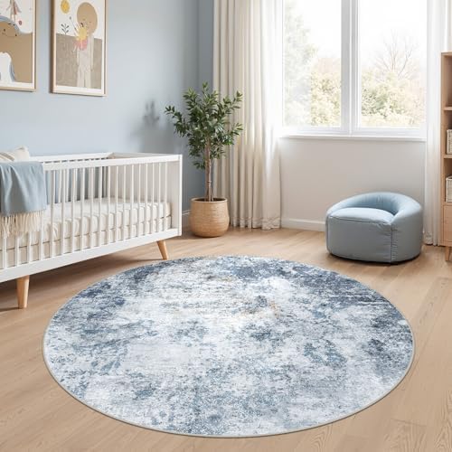 DMOYEST 5ft Round Area Rug for Living Room Washable Non Slip Circle Rug - Image 4