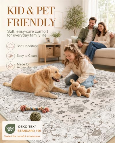 OLANLY 9x12 Washable Area Rug, Soft Non Slip Carpet - Image 5