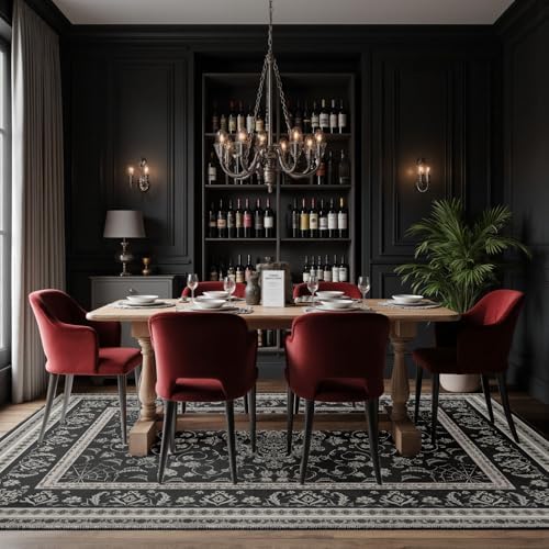Nayoroom Black Gothic Spider and Fang Area Rug, Machine Washable, 8 x 10 ft - Image 2