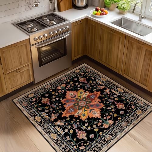 RELEANY Washable Area Rug, Square 4'x4' by RELEANY