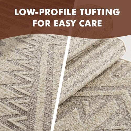 Boho Beige 6x9 Area Rugs Textured Tufted Rugs - Image 2