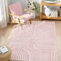 Lahome Abstract Washable Pink Rug, 4x6 Rugs by Lahome