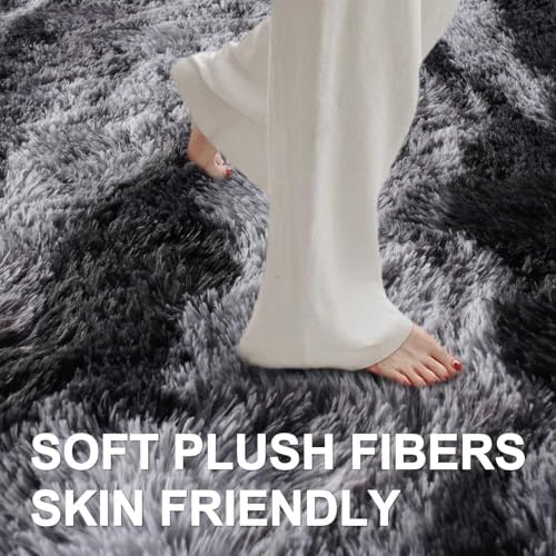 5x7 Ft Large Shag Rugs for Bedroom Living Room for Men Boys, Tie Dyed Ultra - Image 4