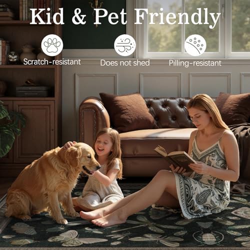 DCX 8x10 Washable Bug Rug for Living Room, Soft Low Pile Rug - Image 4
