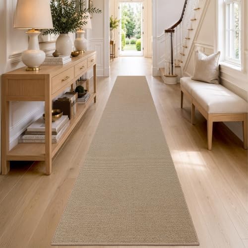 DEXI Thin Hallway Runner Rug 2'8"x14', Non Slip Entryway Rugs, Dark Beige - Image 4