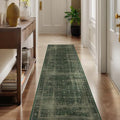 Dark Green 2x6 Hallway Runner Rug, Washable Non Slip Thin Carpet Runners by Jainmy