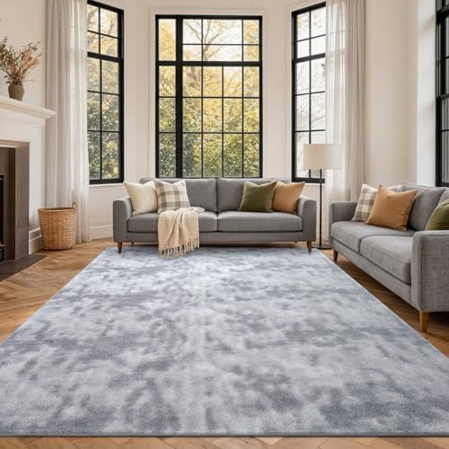 6x9 Large Tie-dye Grey Area Rug Non-Slip Washable by FinRe%CC%80cHome